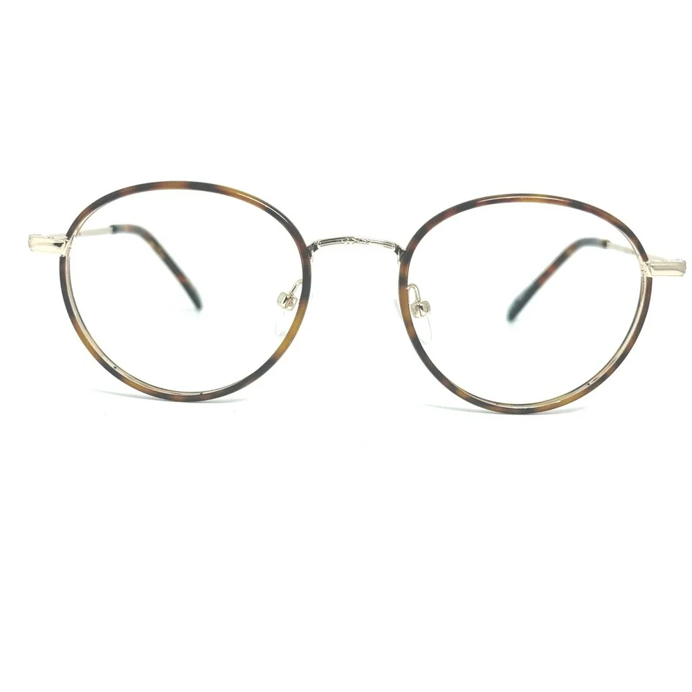 Hinge SAAZ Lager Eyeglass Frames‎ Gold Tortoise Round 50-19-140 Eyewear Glasses